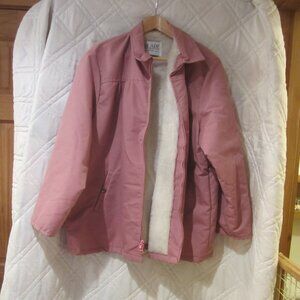 BLAIR JACKET ZIP FRONT, PINK W/CREAM FUZZY INSIDE WOMENS LARGE